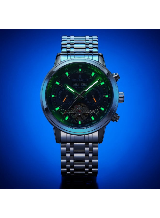 Montagut Men's Skeleton Automatic Mechanical Watch Business Casual Multifunctional Men's Watch Spring Festival Gift - Image 2
