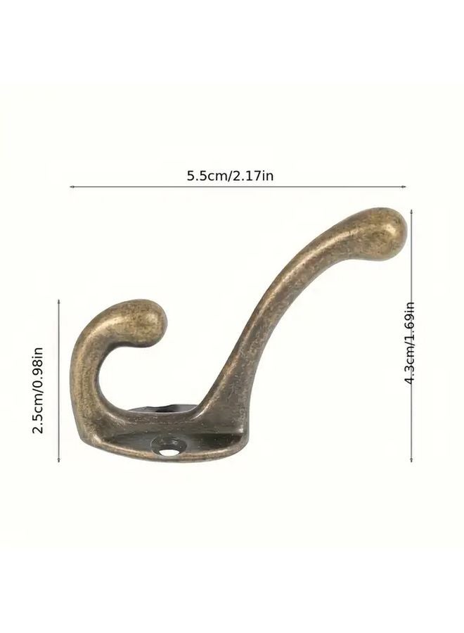 10 قطعة من خطافات المعاطف المثبتة على الحائط ذات الطراز الرجعي المتين، رف معاطف قديم برونزي - Image 4