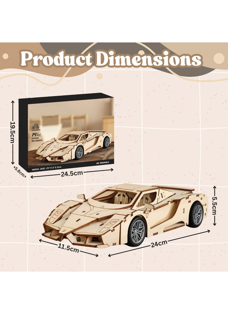 Home Smart Home Smart DIY Wooden Car for toddlers Wooden Assembly car 93 pcs set Small wooden block, instruction manual wheels and glue perfect for gift.  - Image 2