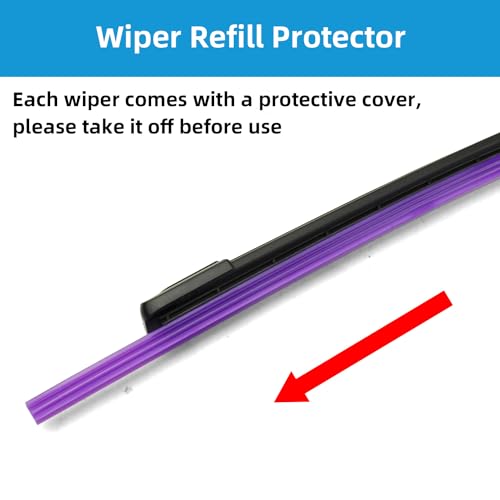 DYNOELS Windshield Wipers, 26'' + 17'' Wiper Blades for Infiniti Q50 2014-2022, Nissan Pathfinder 2013-2020, Honda CR-V 2017-2022 All-season Automotive Replacement Windshield Wiper Blades (Set of 2) - Image 4