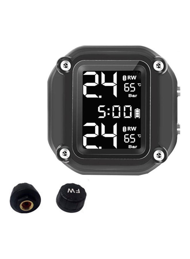 Loquat Motorcycle Real-time Tire Pressure Monitoring System Digital Time Display - Image 1