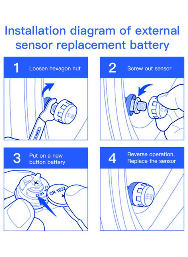 Loquat Motorcycle Real-time Tire Pressure Monitoring System Digital Time Display - Image 3