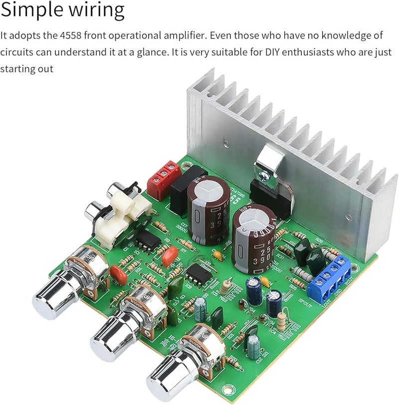 TDA7265 HiFi Amplifier Board With 4558 Preamp Module 12 15V Stereo Audio Home Sound System - Image 4