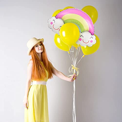 TOYXE Cute Foil Rainbow Balloons Mylar Party Supplies Rainbow Banner Clouds Decorations Set of 5 Pcs - Image 3