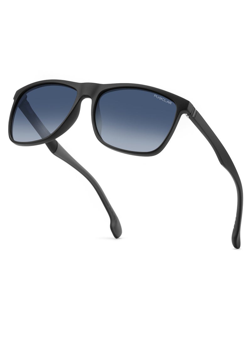 بوكيلار نظارات شمسية للرجال بعدسات مستقطبة وخفيفة الوزن بإطار TR90 للحماية من الأشعة فوق البنفسجية 400 بمفصلات زنبركية من بوكيلار - Image 1