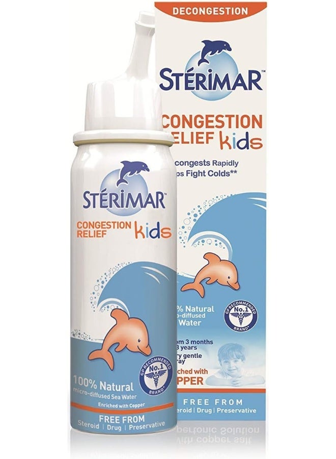 Sterimar Hygiene Nasal Spray for Kids - 100% Natural Sea Water Based Nasal Spray, Clears Mucus and Congestion - 50 ml - Image 1