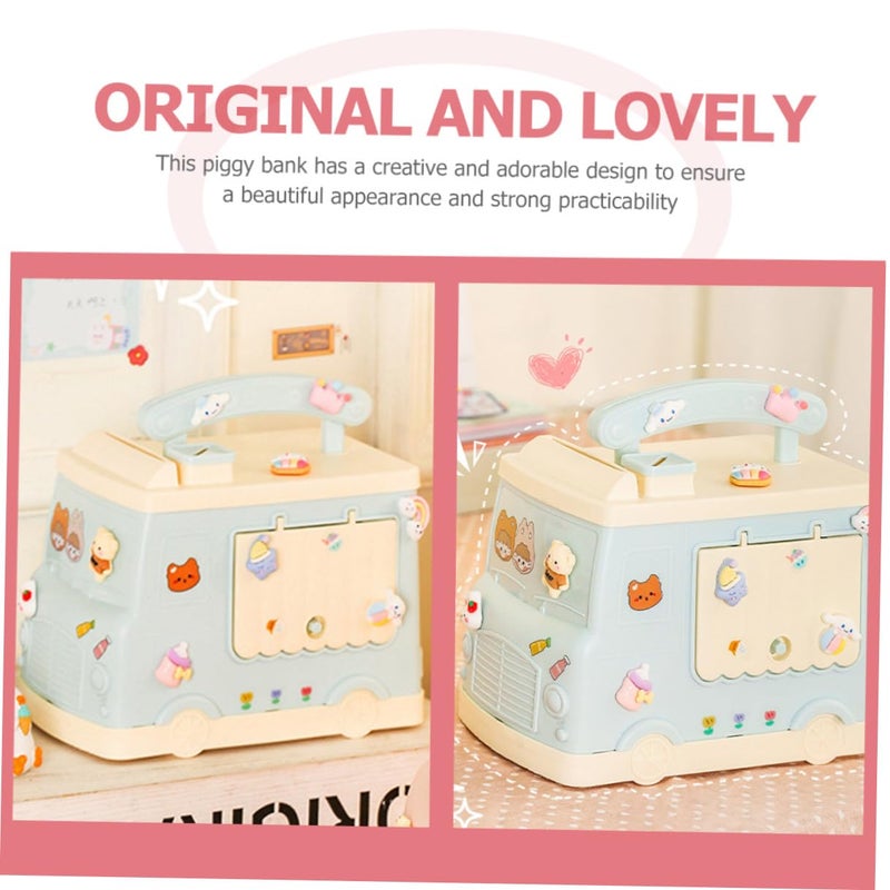 Blue Cartoon Car Piggy Bank Coin Saving Pot Money Bank Decor For Kids Room - Image 4