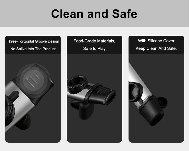 Oxsubor Upgrade Metal Kazoo, Adjustable Tone Professional Aluminum Alloy Kazoo with Five Flute Diaphragms, Food Grade Mouthpiece with Cover and Sling Design Kazoos for Adults/Music Lovers (Silver Kazoo) - Image 2