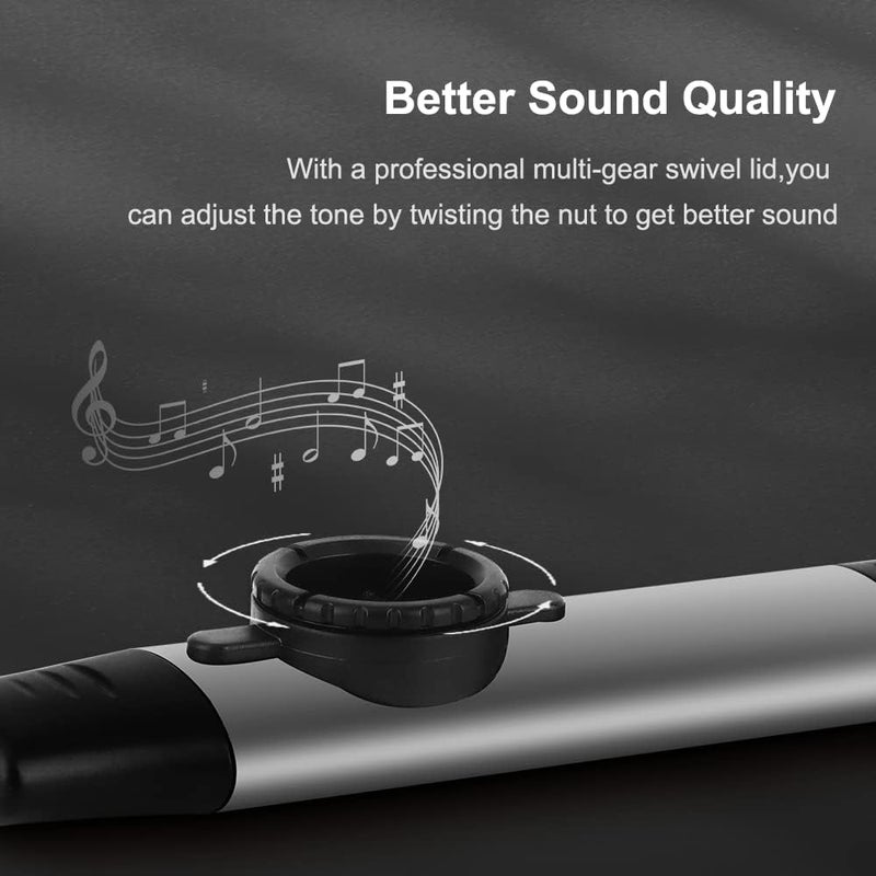 Oxsubor Upgrade Metal Kazoo, Adjustable Tone Professional Aluminum Alloy Kazoo with Five Flute Diaphragms, Food Grade Mouthpiece with Cover and Sling Design Kazoos for Adults/Music Lovers (Silver Kazoo) - Image 1