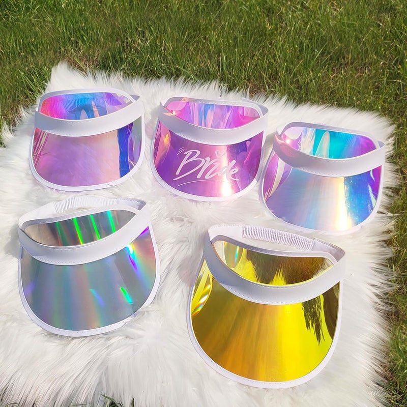 Beevarn Store 5 Pack Sun Visor Hats Women Clear Colorful Party Outdoor Sports Beach Golf Cap - Image 5