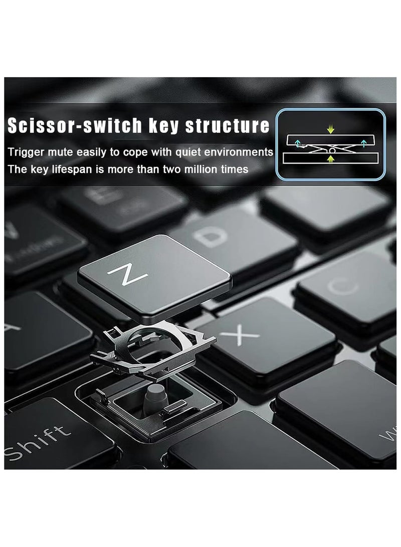 Foldable Bluetooth Keyboard - Ultra Slim, Portable, Pocket Size, Rechargeable Wireless Full Size Travel Keyboard, Compatible with iOS, Android, Windows, for Smartphone, Tablet, Ipad, Iphone, Laptop - Image 5