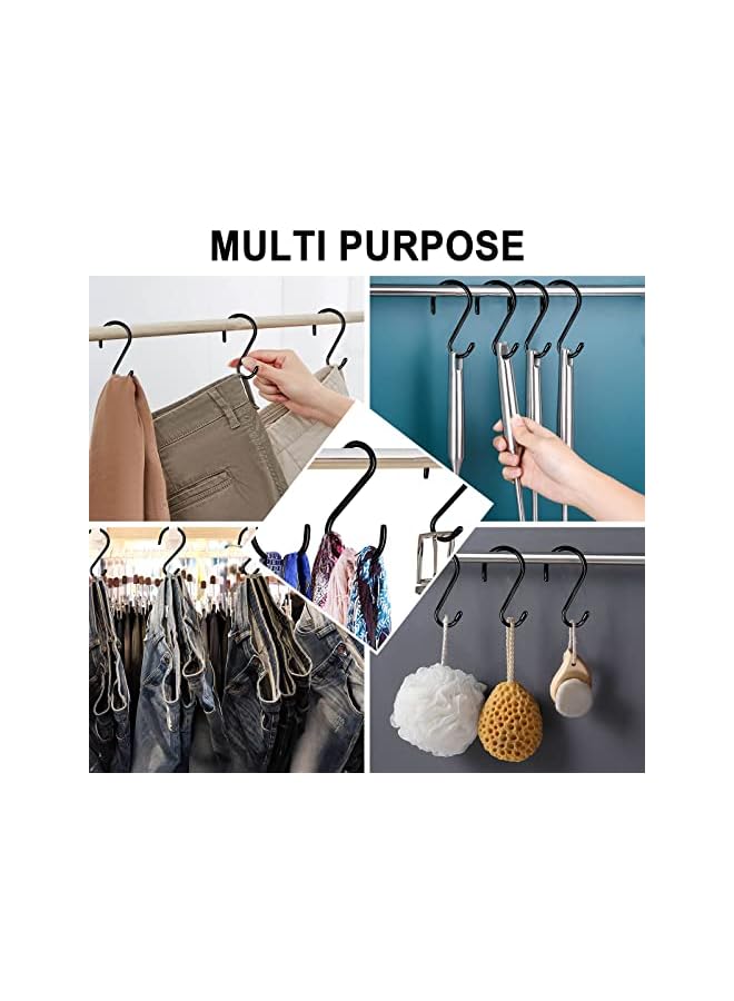 PROMASS promass 12 Pack 6 in Large Heavy Duty S Hooks,Non Slip Rubber Coated S Hooks for Hanging Plants,7mm Thickness Sturdy Metal Black S Hooks for Closet,Bird Feeders,Kitchen,Large Object,Tools,Bikes  - Image 3