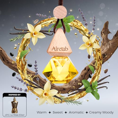 Airelab Car Air Freshener – Inspired by J.P.G Le Male Elixir, Luxury Long Lasting Essential Oil Diffuser for Car Interior, Natural Odour Eliminator, Premium Men’s Car Perfume, Safe for Kids & Pets - Image 2
