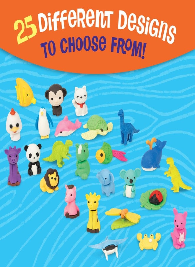 بيسبول كينجدام ممحاة حيوانات من Peaceable Kingdom للأطفال - 60 ممحاة، 25 تصميمًا فريدًا - ممحاة ممتعة لجوائز الفصل الدراسي، وهدايا الحفلات، وحقائب الهدايا، وجوائز صناديق الكنوز، وهدايا الجوارب، والمقتنيات - Image 4
