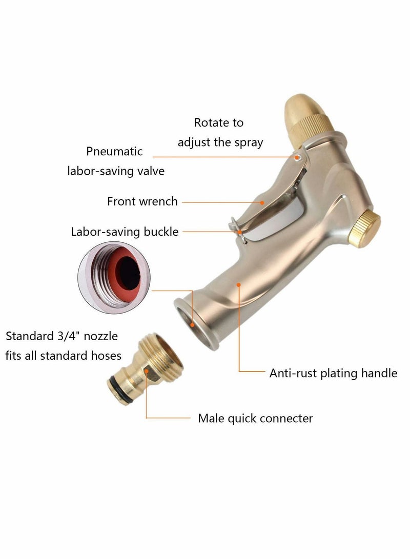 Y&D Garden Hose Nozzles, Heavy Duty Metal Nozzle Sprayer, Adjustable Watering Mode, Brass Nozzles with Quick Connectors  - Image 2