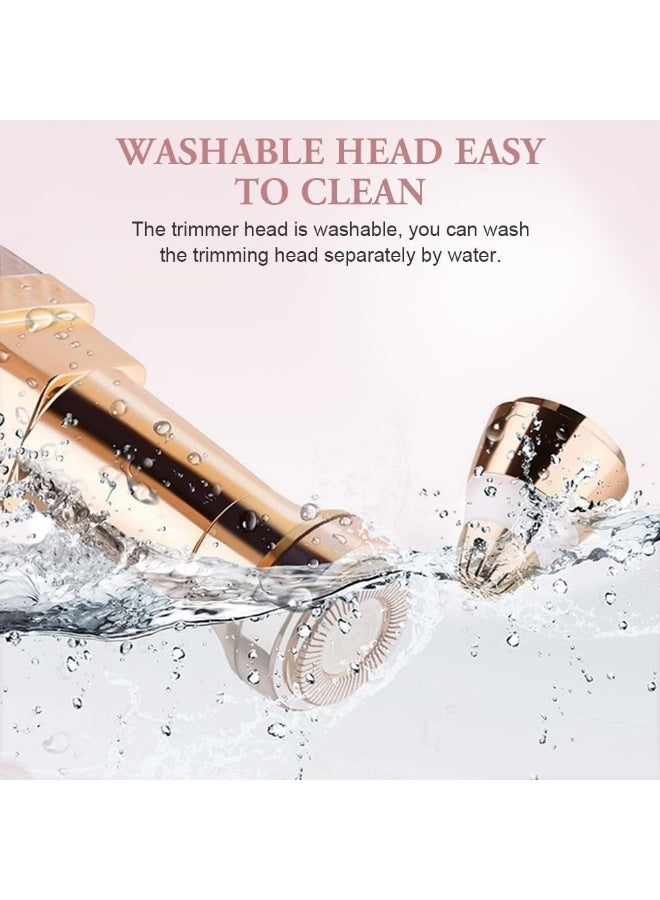 جهاز إزالة الشعر المحمول بدون ألم - جهاز كهربائي 2 في 1 لإزالة شعر الوجه والحواجب للنساء - قابل لإعادة الشحن - Image 4