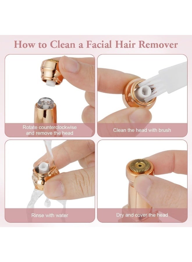 جهاز إزالة الشعر المحمول بدون ألم - جهاز كهربائي 2 في 1 لإزالة شعر الوجه والحواجب للنساء - قابل لإعادة الشحن - Image 3