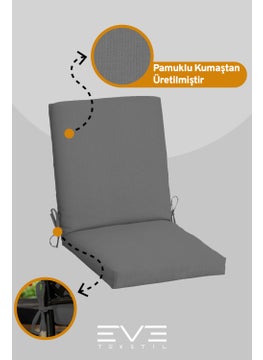 Eve Tekstil Garden - Living Room - Balcony Backrest Zippered Connectable Washable Chair Cushion 2 Pieces  - Image 3
