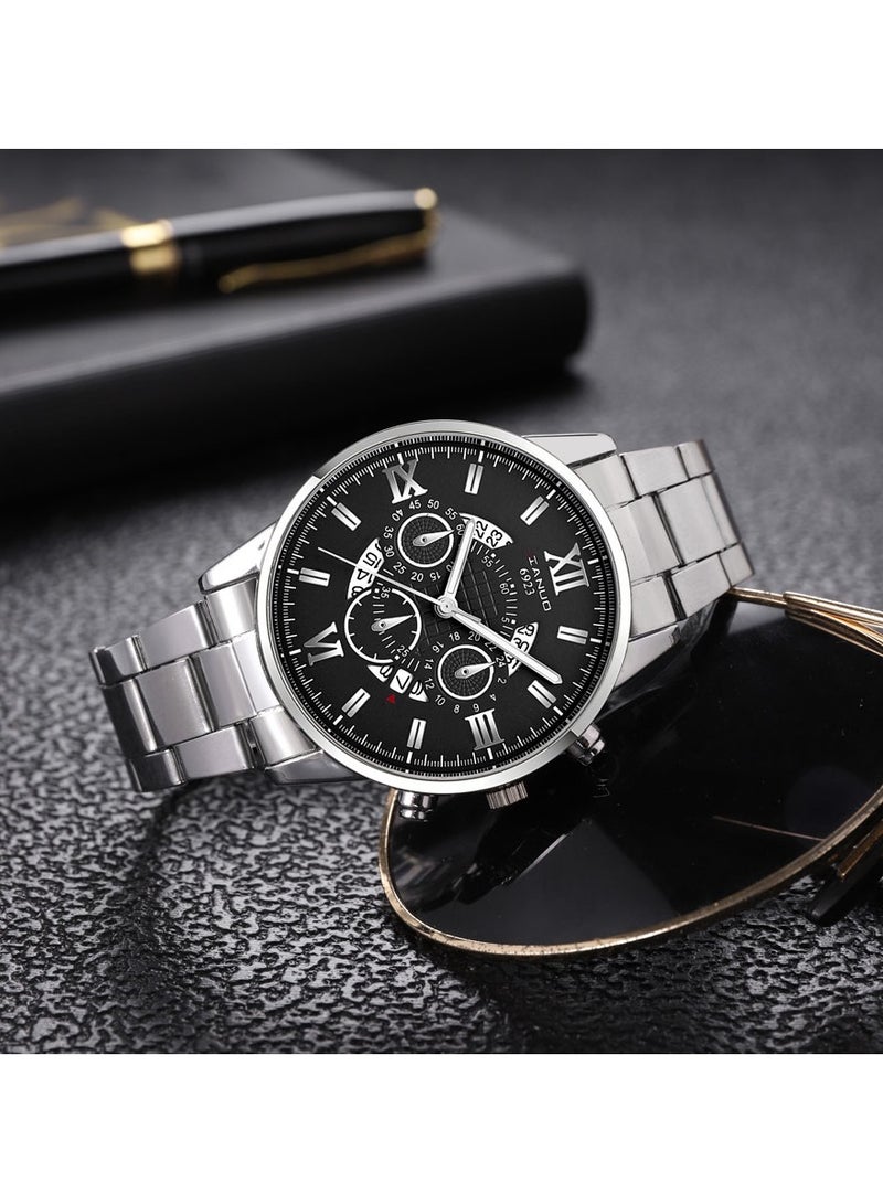 Men's stylish casual stainless steel strap quartz watch  - Image 2