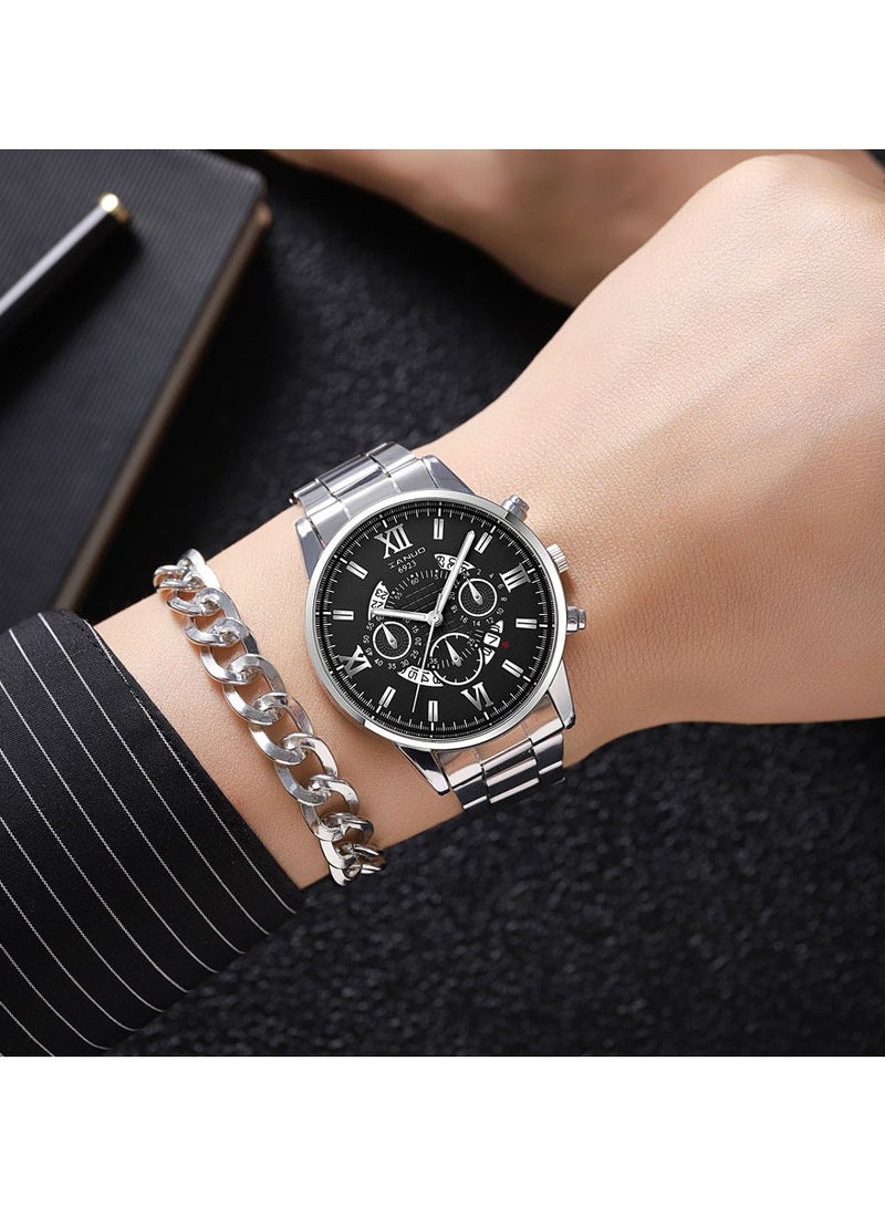 Men's stylish casual stainless steel strap quartz watch  - Image 3