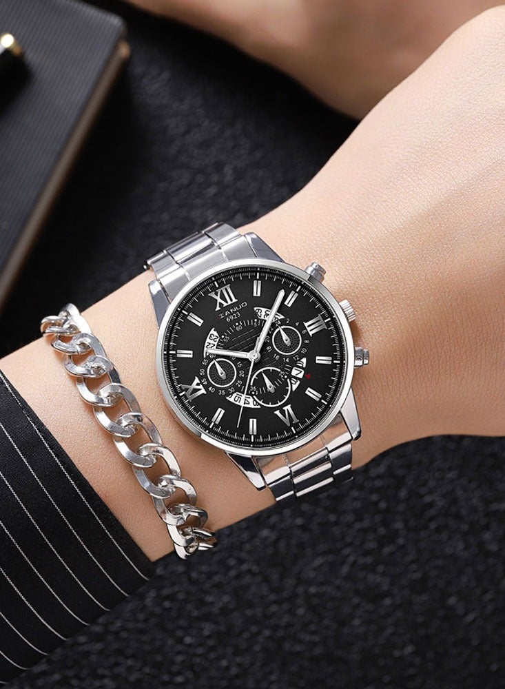 Men's stylish casual stainless steel strap quartz watch  - Image 4