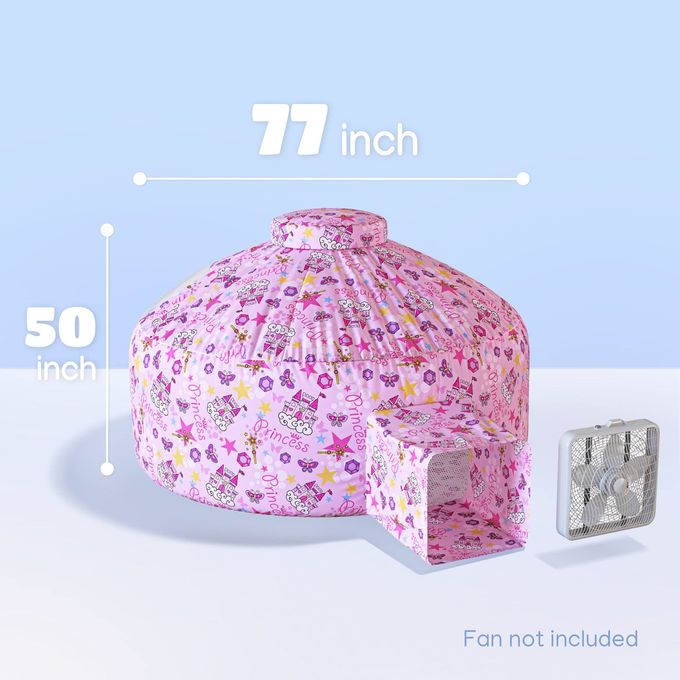 Skywin Air Tent Fort Playhouse for Kids (Princess) Classic Inflatable Kids Fort Sets Up and Stores Away in Seconds, 77 x 50 Inches (Fan NOT Included) - Image 2