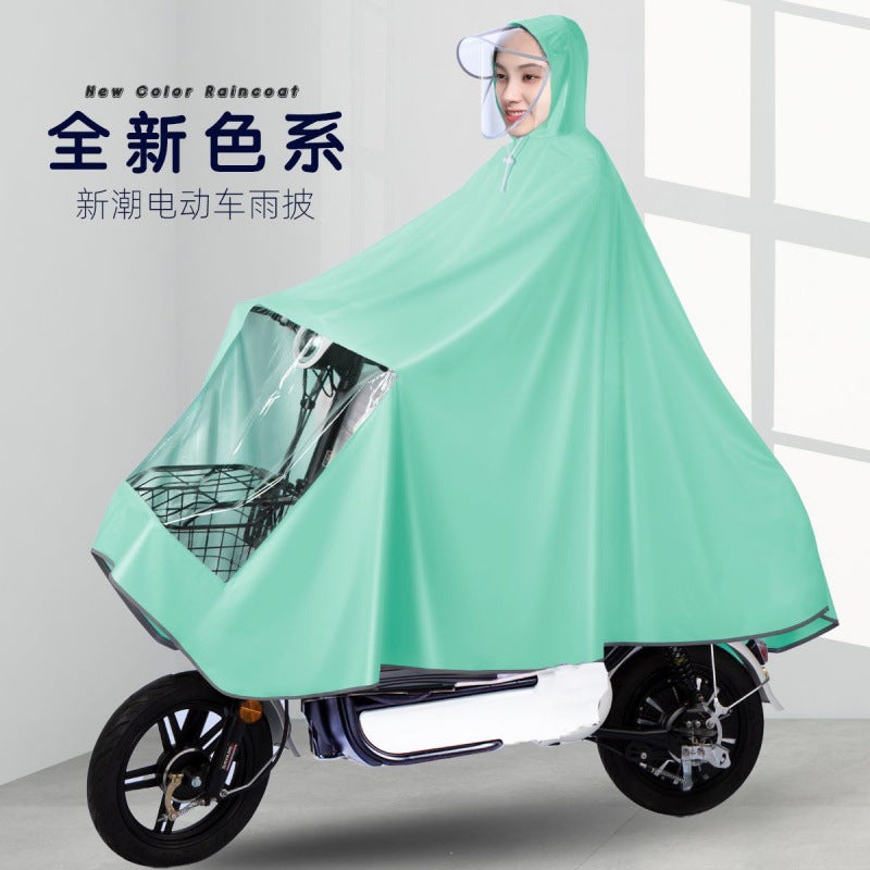 Electric Vehicle Raincoat Battery Motorcycle Single And Double Transparent Brim Enlarged And Thickeneded Rain Poncho For Men And Women To Prevent Heavy Rain - Image 3