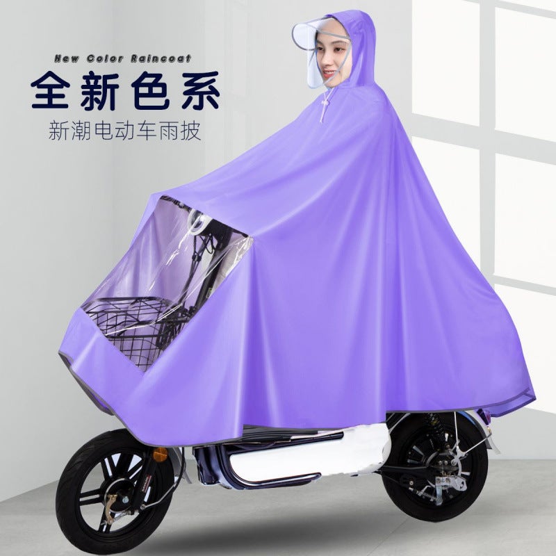 Electric Vehicle Raincoat Battery Motorcycle Single And Double Transparent Brim Enlarged And Thickeneded Rain Poncho For Men And Women To Prevent Heavy Rain - Image 4