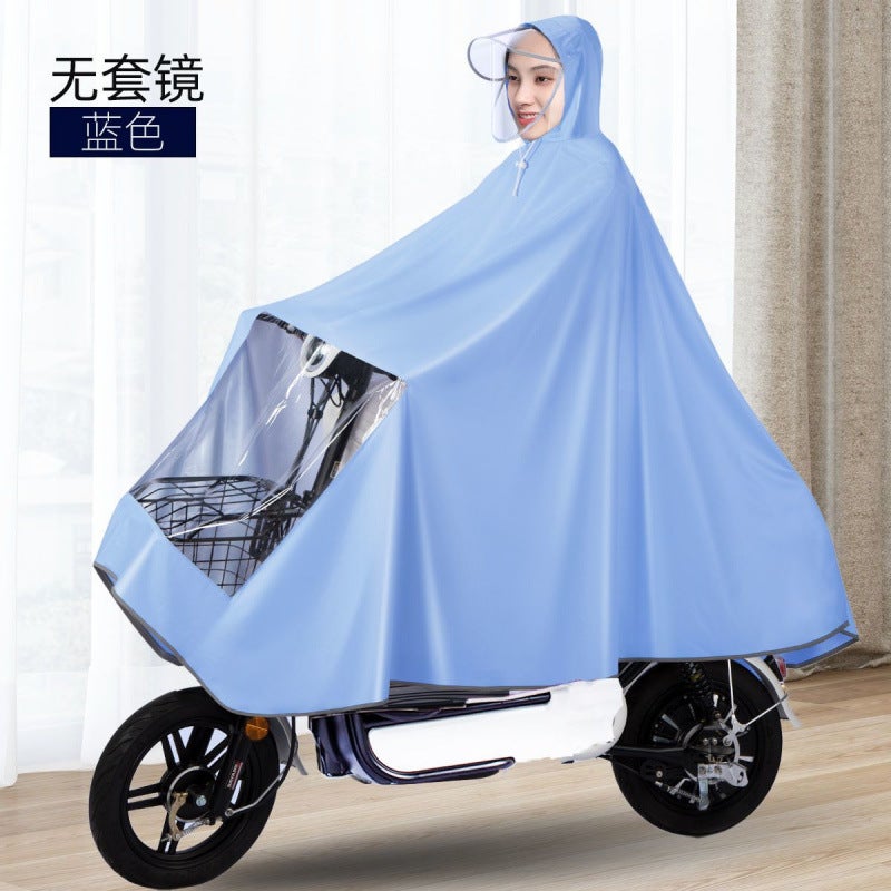 Electric Vehicle Raincoat Battery Motorcycle Single And Double Transparent Brim Enlarged And Thickeneded Rain Poncho For Men And Women To Prevent Heavy Rain - Image 1