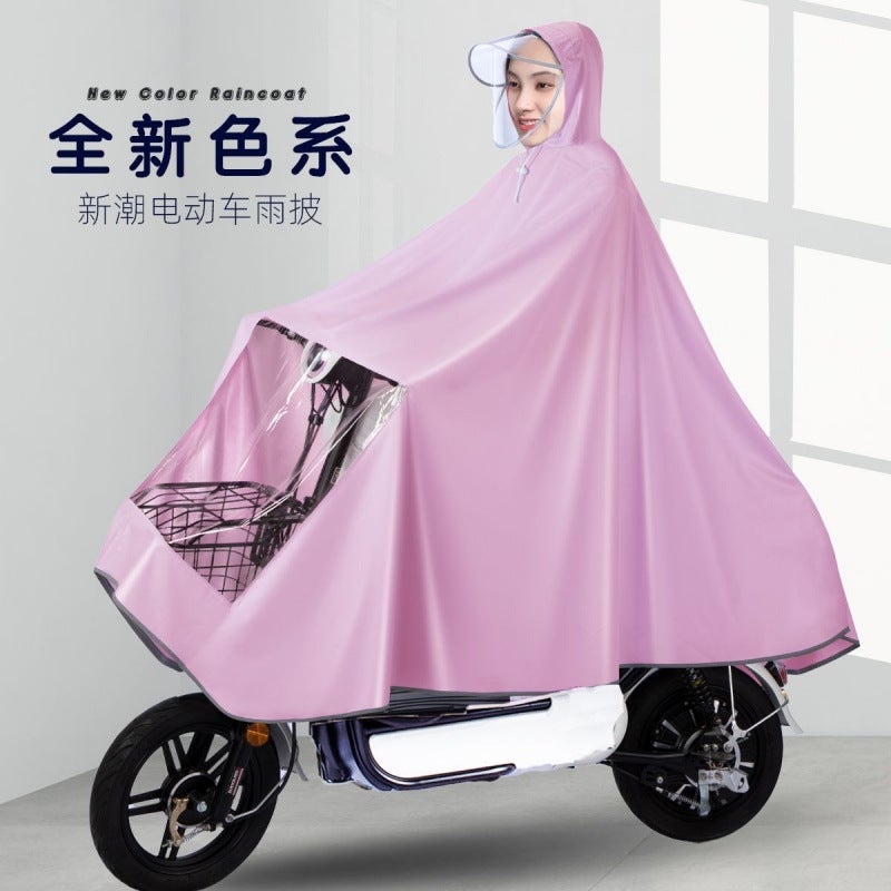 Electric Vehicle Raincoat Battery Motorcycle Single And Double Transparent Brim Enlarged And Thickeneded Rain Poncho For Men And Women To Prevent Heavy Rain - Image 5