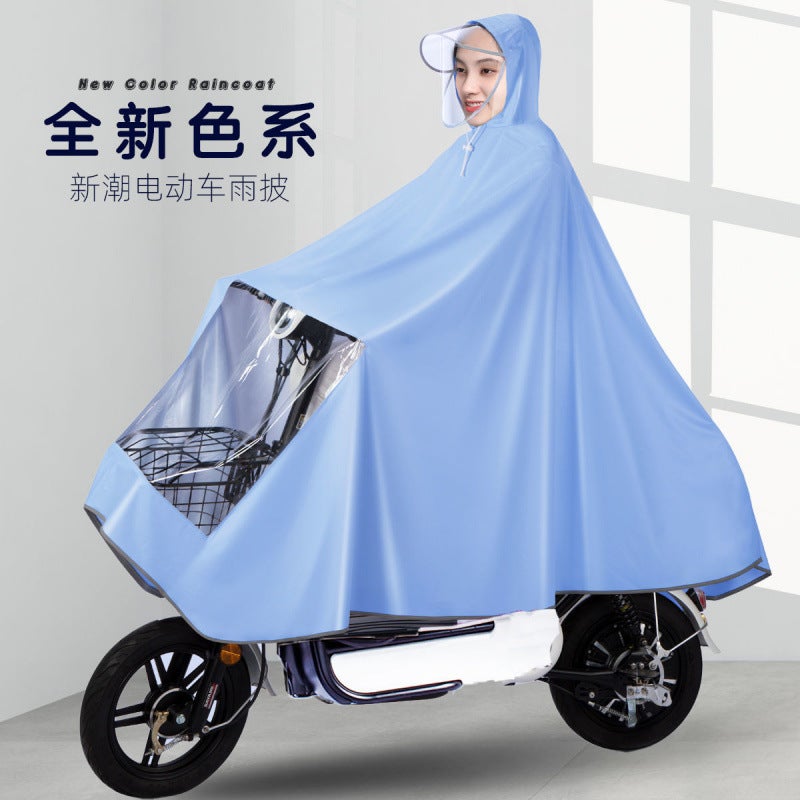 Electric Vehicle Raincoat Battery Motorcycle Single And Double Transparent Brim Enlarged And Thickeneded Rain Poncho For Men And Women To Prevent Heavy Rain - Image 2