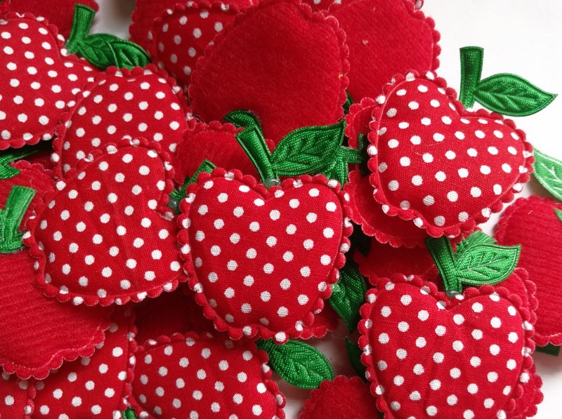 YYCRAFT Pack of 50 Red 1.5" Dots Padded Apple Christmas Decorations X Mas Appliques