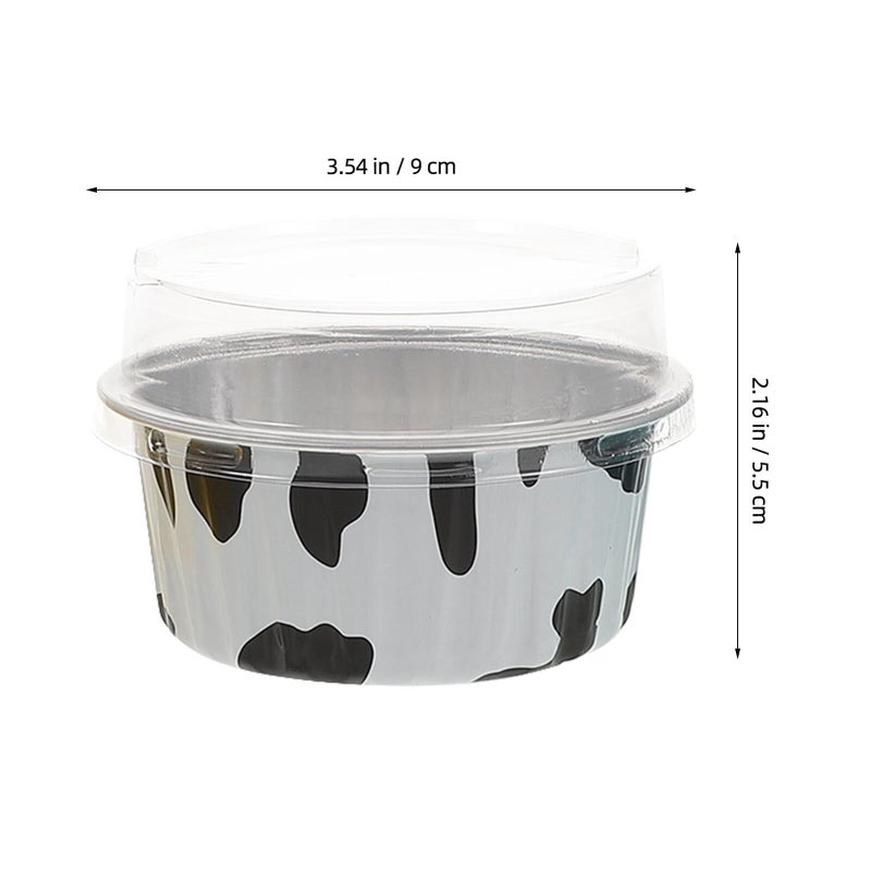 120pcs Mini Cupcake Baking Cups with Lids Aluminum Foil Plastic Tins for Air Fryer Oven - Image 3