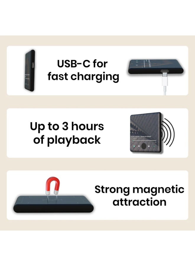 Vierex Quran Magnet with Built-in Surah Player, 2-in-1 Islamic Recitation Device, Rechargeable, Preloaded Surah Al-Kahf, Perfect Ramadan & Eid Gift, Fridge Magnet for Muslims - Image 3