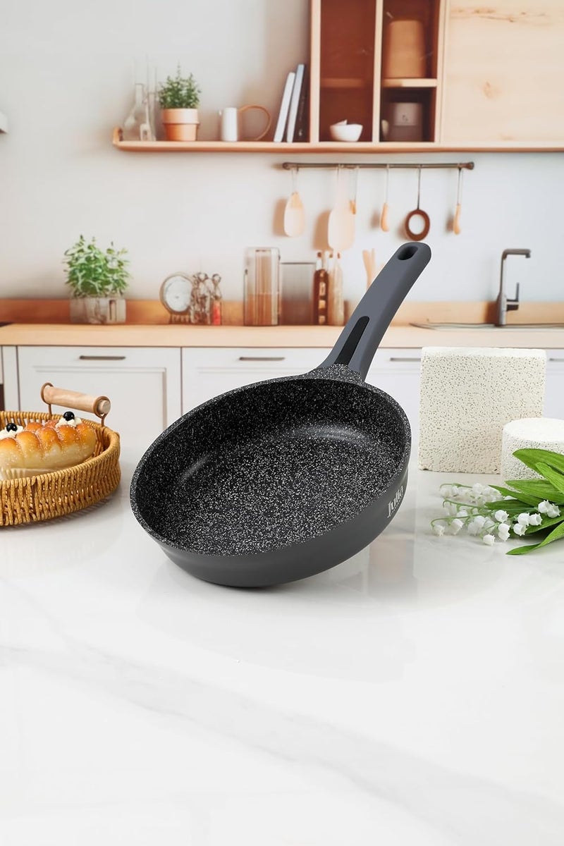 Julia Elite Edge Grey 22cm Granite Frypan Without Lid Premium Nonstick Cookware Durable Heat Resistant Scratch Resistant Easy Clean Skillet Pan Ideal For Daily Cooking Frying Sauteing Healthy Recipes - Image 2
