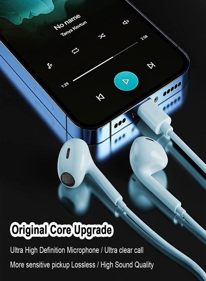 CASE LOGIC 2 Packs USB C Headphones for iPhone 16/15 Phone Earbuds with Microphone & Volume Control HiFi Stereo Type C Earphones for Galaxy S23/S22/S21/S20/Ultra Note 10/20, for Pixel 7/6/6a/5/4,for OnePlus 9 8 - Image 4