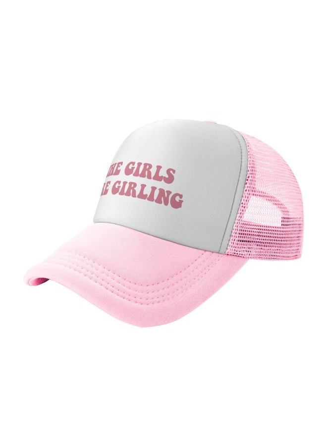 The Girls are Girling Trucker Hats for Women Pink Men Vintage Slogan Pink Hats for Men - Image 2