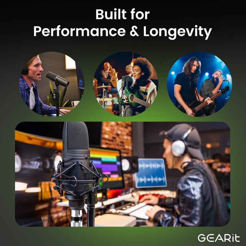 GEARit XLR Male to Female Microphone Cable (1 Feet, 2 Pack) 3-Pin Balanced Shielded Mixer, Recording Studio, Podcast - Black - Image 4