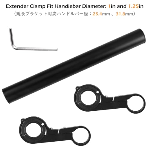 TRIWONDER Bike Handlebar Extender Aluminum Alloy Single Bicycle Handlebar Extension Double Clamp Bike Bracket for Holding Motorcycle E-Bike Lamp Speedometer GPS (Aluminum Alloy - Double clamp - 20cm) - Image 3