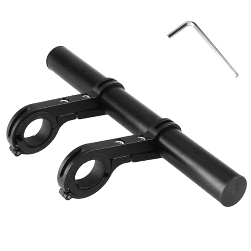 TRIWONDER Bike Handlebar Extender Aluminum Alloy Single Bicycle Handlebar Extension Double Clamp Bike Bracket for Holding Motorcycle E-Bike Lamp Speedometer GPS (Aluminum Alloy - Double clamp - 20cm) - Image 1