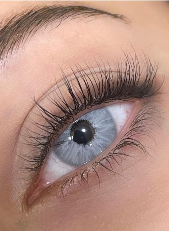 Unibling Meta Grey Yearly Colored Contact Lenses, Unisex Cosmetic Contact Lenses, Enlargement Collection, Light Grey, With Case  - Image 5