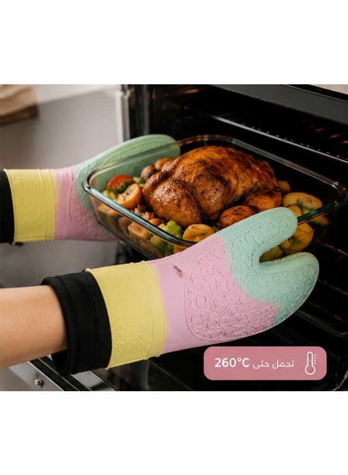 Premium Silicone Oven Mitt with Soft Cotton Lining – Heat & Water Resistant – Non-Slip Kitchen Glove for Baking, BBQ & Cooking - Image 4
