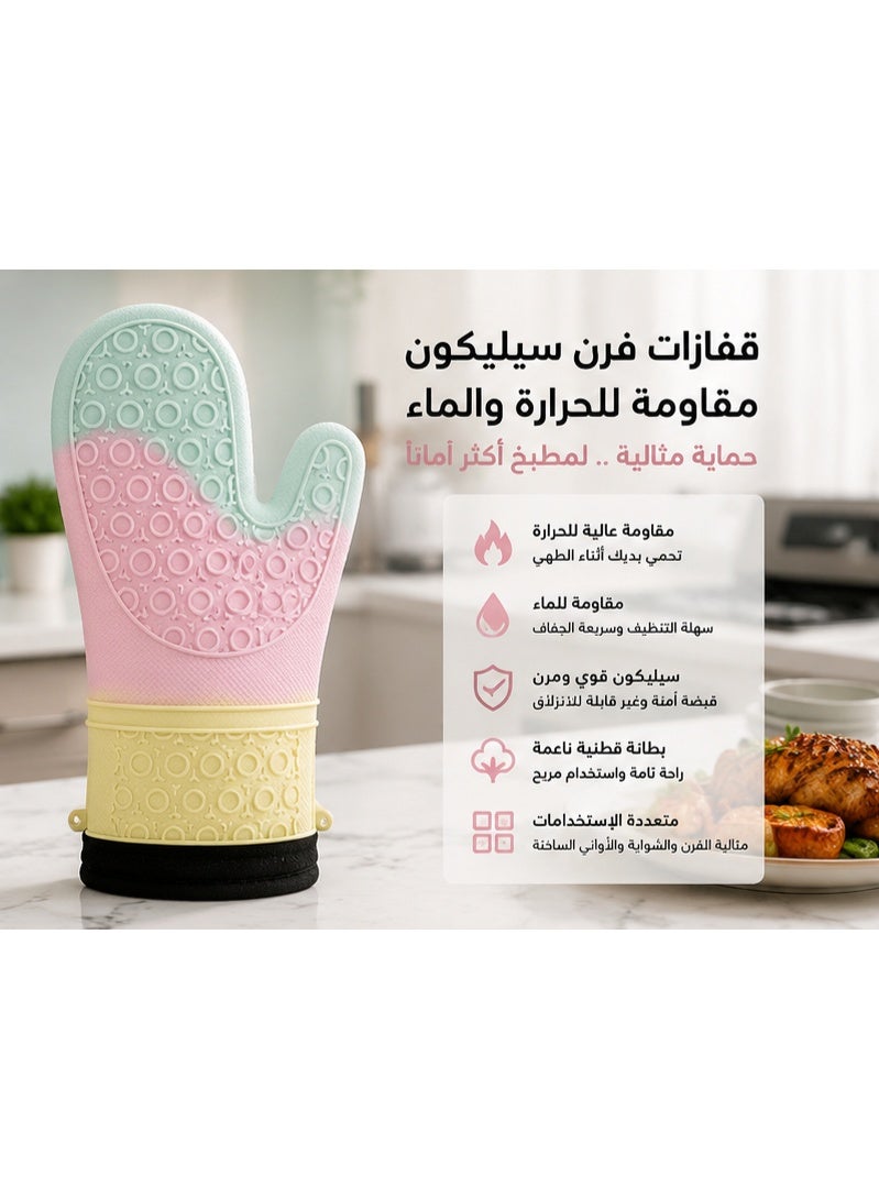 Premium Silicone Oven Mitt with Soft Cotton Lining – Heat & Water Resistant – Non-Slip Kitchen Glove for Baking, BBQ & Cooking - Image 5