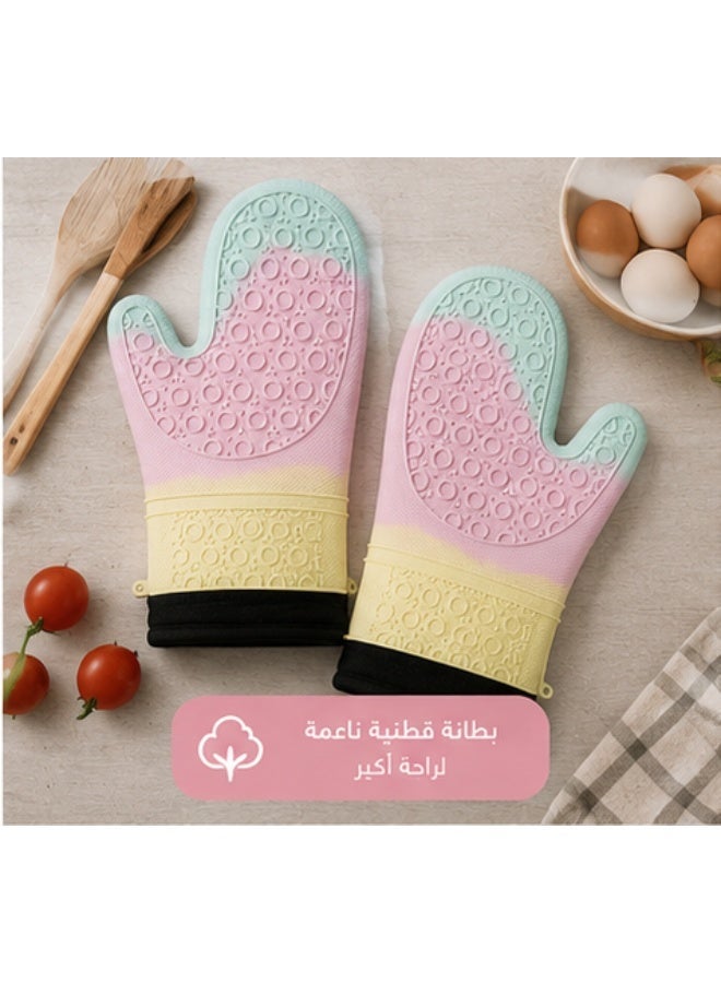 Premium Silicone Oven Mitt with Soft Cotton Lining – Heat & Water Resistant – Non-Slip Kitchen Glove for Baking, BBQ & Cooking - Image 1