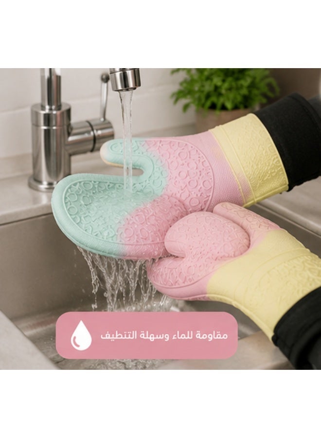 Premium Silicone Oven Mitt with Soft Cotton Lining – Heat & Water Resistant – Non-Slip Kitchen Glove for Baking, BBQ & Cooking - Image 2
