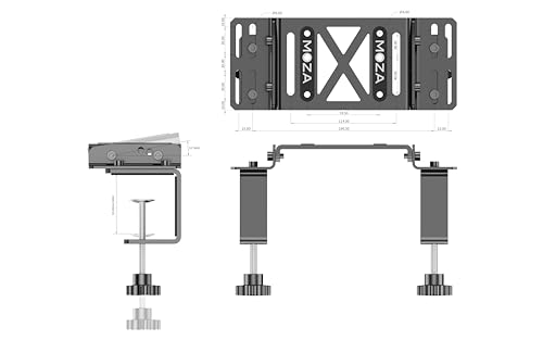 MOZA Table Clamp for Sim Racing DD Wheel Base, Tilt Distance Depth Customizable All-Around Table Mount - Image 5