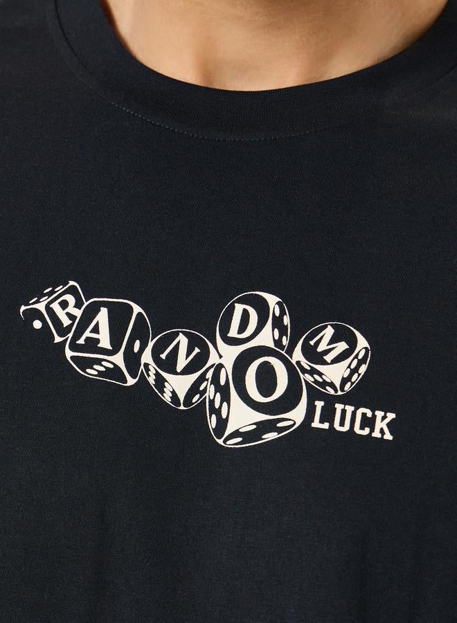 Styli Men Black Graphic Print Oversized T-Shirt - Image 3