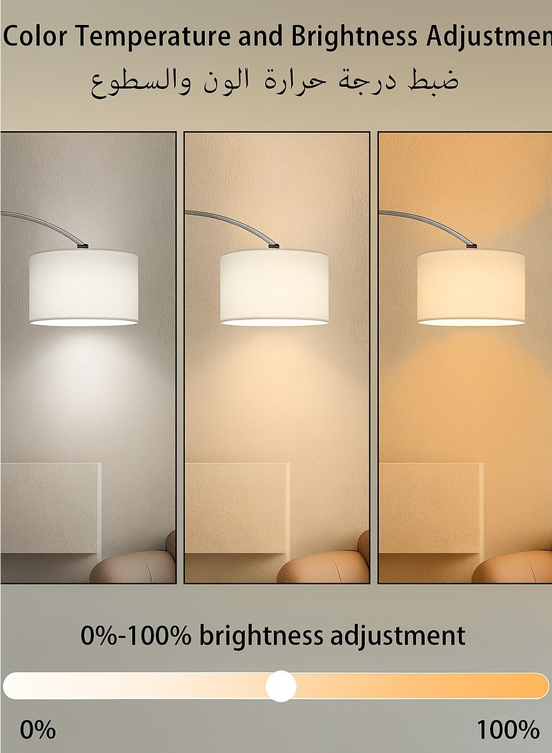 Fullight Modern LED Floor Lamp, 185×38 cm, 12W Warm LED, 3-Level Dimming with Remote & App Control, Marble Base, Ideal for Living Room, Bedroom, Office - Image 3