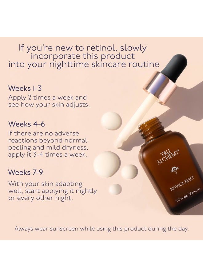 Tru Alchemy Retinol Reset Revitalizing Retinol Serum for face - Wrinkle Appearance Serum & Retinol Cream for Face w/Bakuchiol, Niacinamide for Overnight Renewal w/Long-Term Radiance - 1 fl oz - Image 5