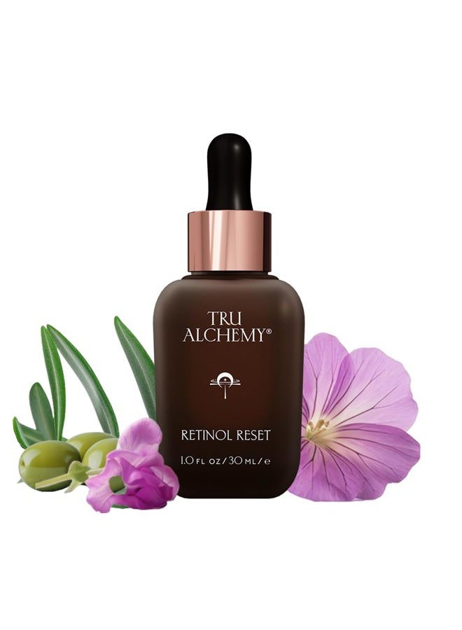 Tru Alchemy Retinol Reset Revitalizing Retinol Serum for face - Wrinkle Appearance Serum & Retinol Cream for Face w/Bakuchiol, Niacinamide for Overnight Renewal w/Long-Term Radiance - 1 fl oz - Image 1